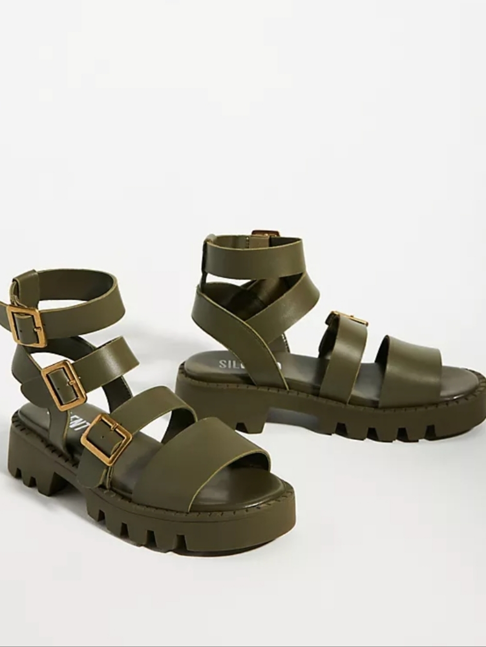 Anthropologie Silent D Friand Gladiator Sport Sandals Olive Size 38